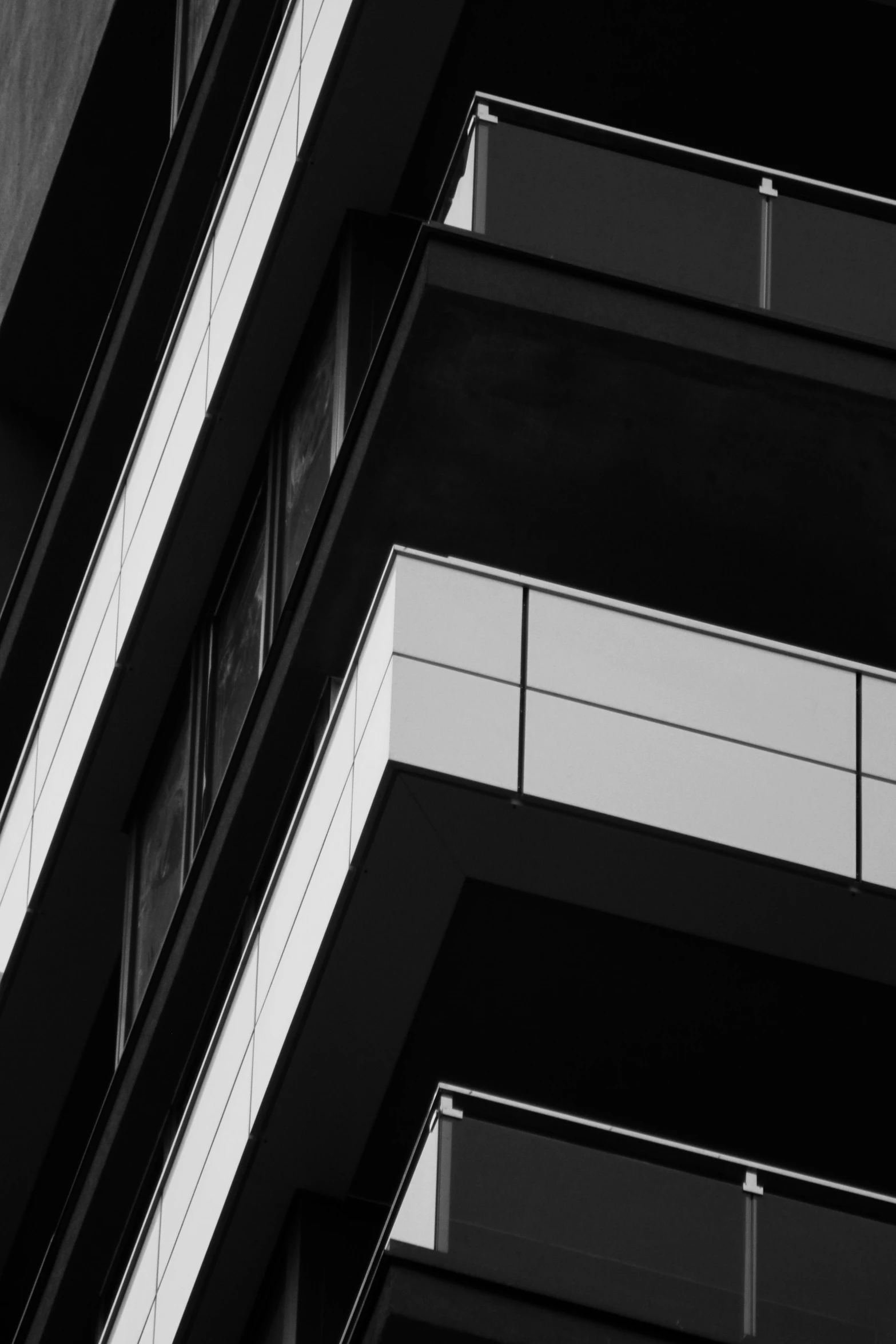 a building is made with black and white lines