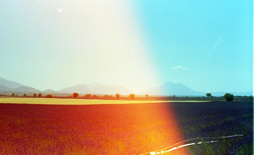 the shadow of the plane flying over a field