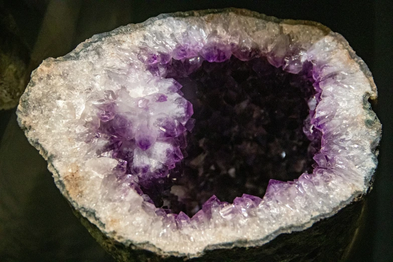 a very big pretty purple piece of crystal