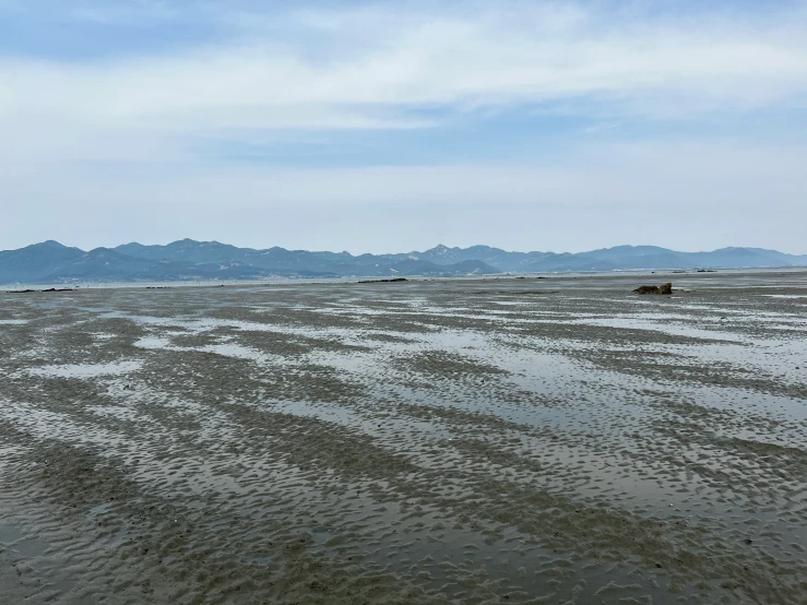 a lone boat in the distance on an empty beach