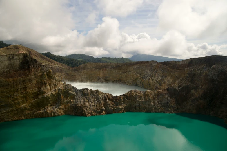 the green water is high above the canyons