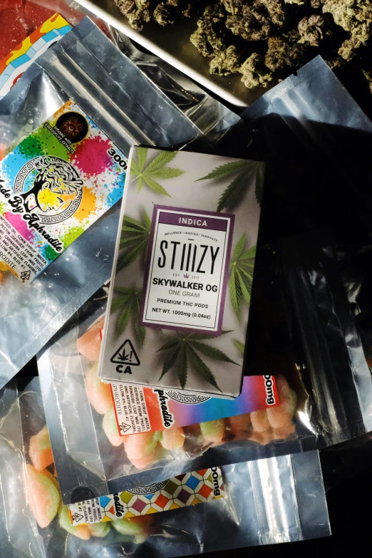 cannabis wax in a bag and a packet of styrox