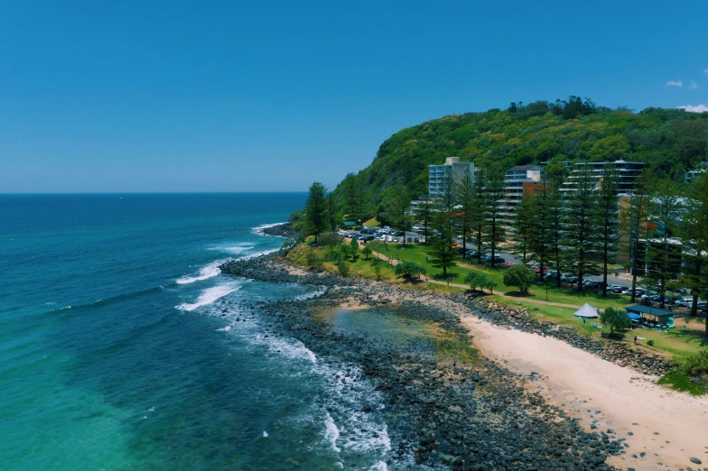 an image of an aerial view of a beach