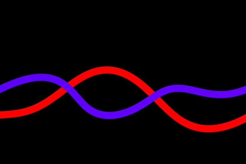 a red and blue wavy wave has many colors