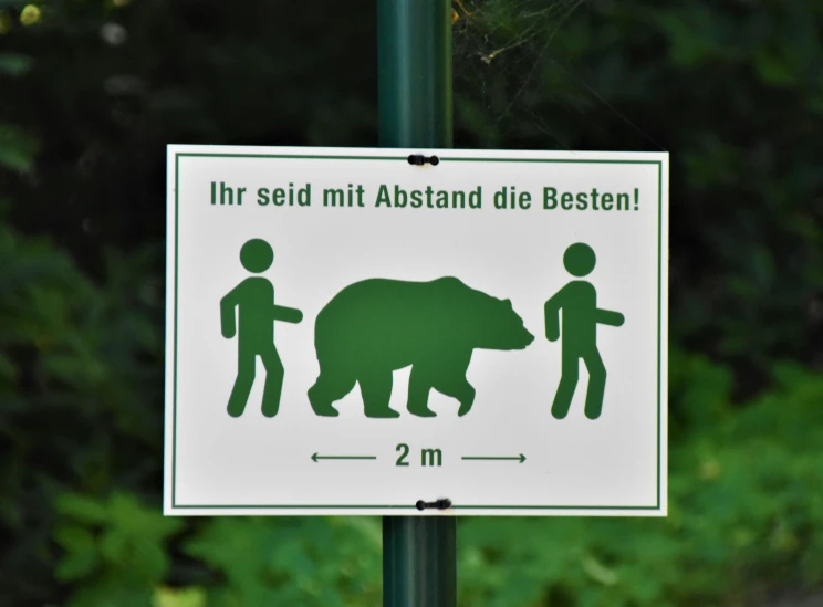 this is an outdoor sign with information for a bear