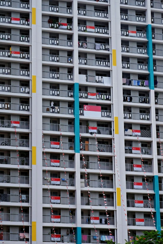 the building has several balconies on each floor