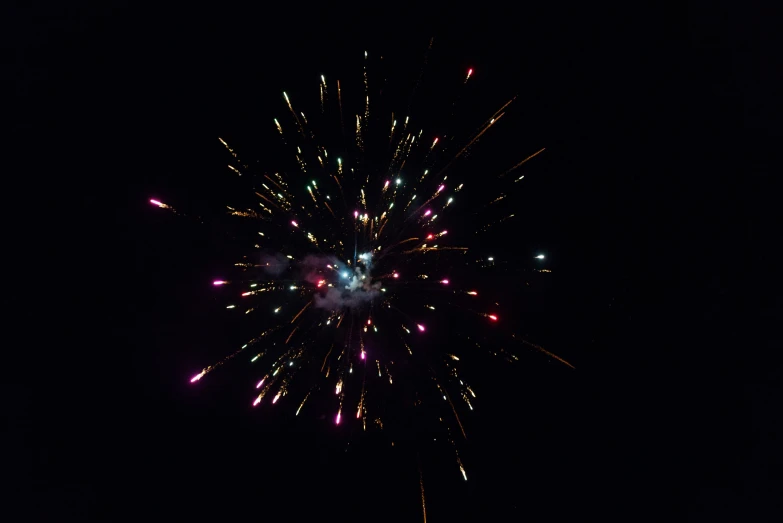 fireworks lit up in the sky at night