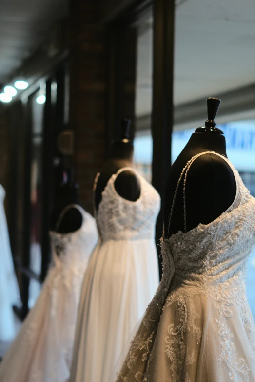 some womens dress mannequins in white and black