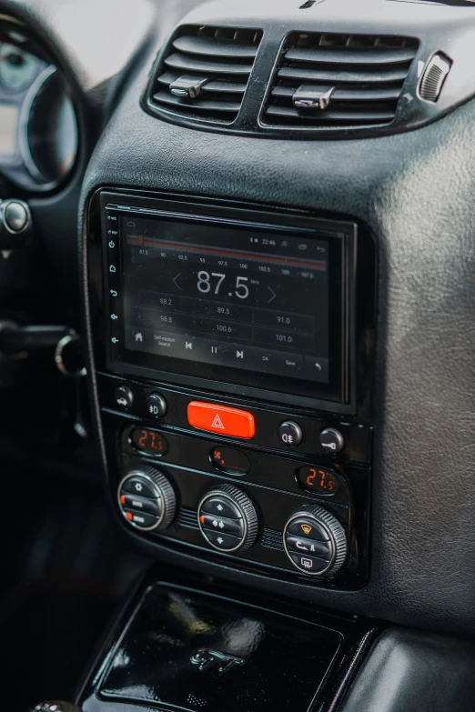 radio control and dashboard of car in modern car