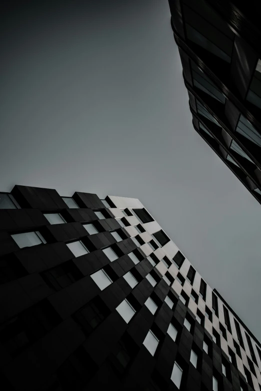 looking up at a building in a city