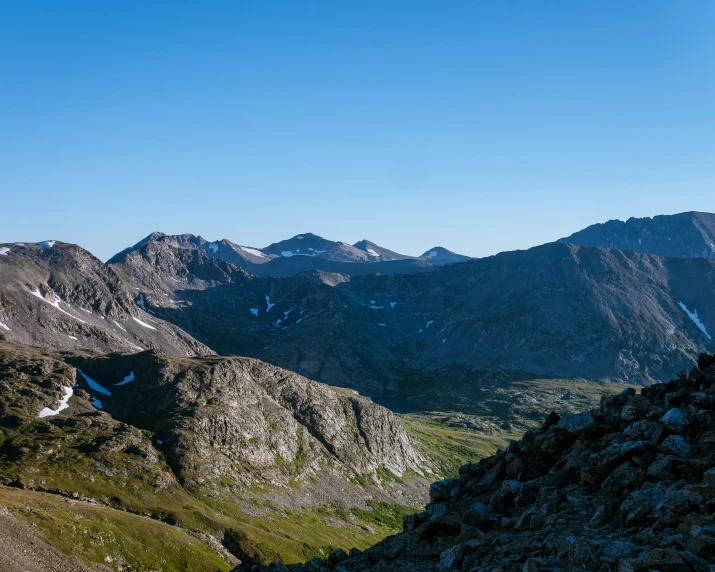 the mountains on the horizon have no clouds