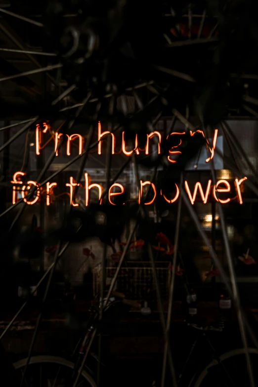 a picture with the words i'm hungry for the power below