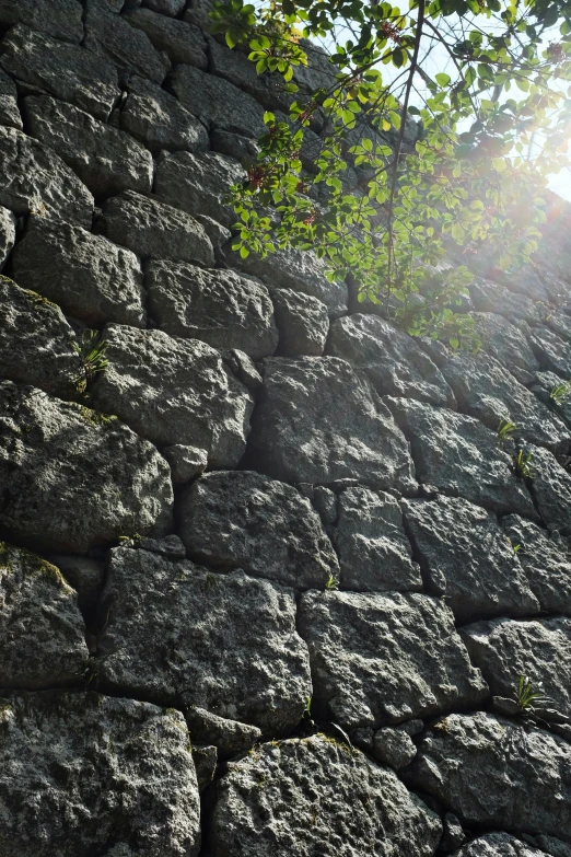 a stone wall made from rocks that look like a wall