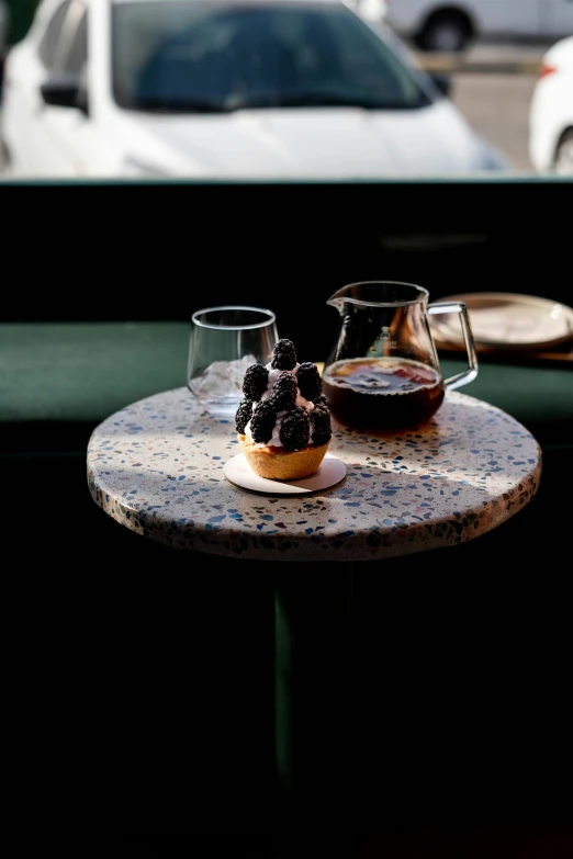 a couple of wine glasses sitting on a table