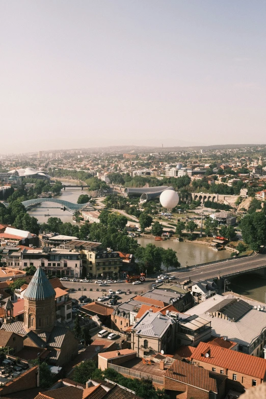 an image from the top of a building with many roofs