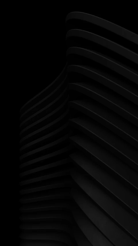 black curved shapes and black background