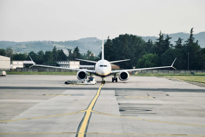 a large airplane is getting ready to take off