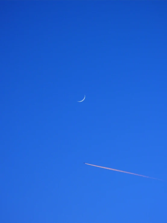 a contrail is being observed in the sky