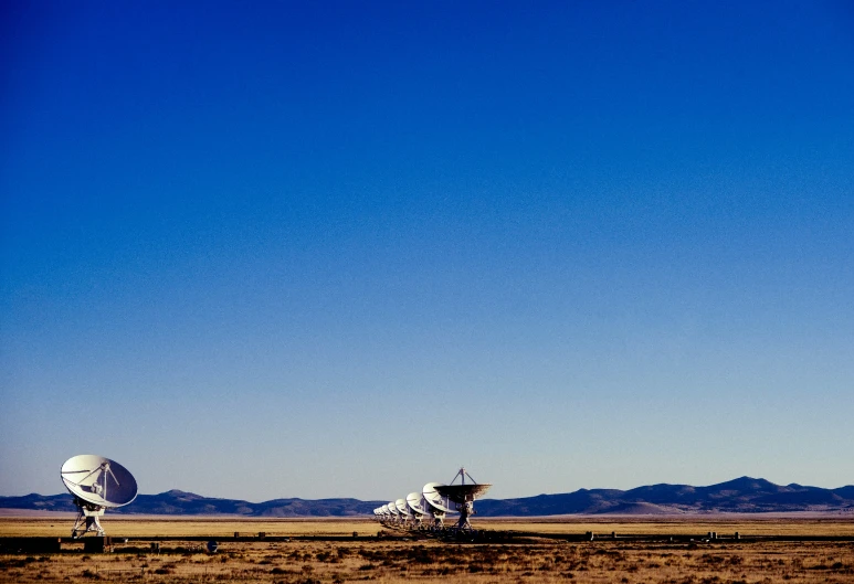 very large antennas set up in the middle of nowhere