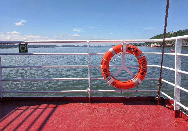 life ring hanging on the back of a boat