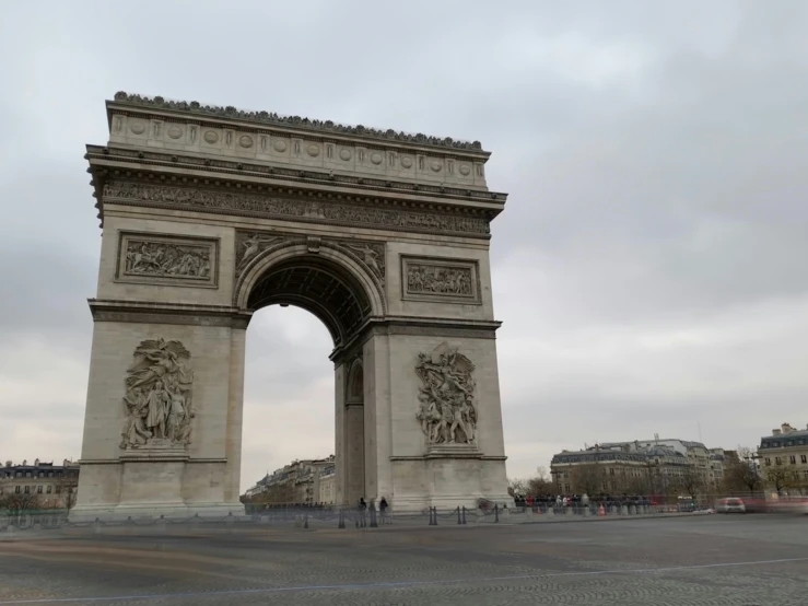 the monument is surrounded by stone structures and sculptures