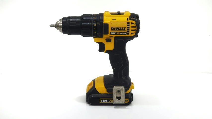 a dewix power drill on a stand