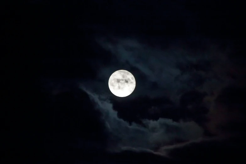 a full moon in the sky above a dark cloud