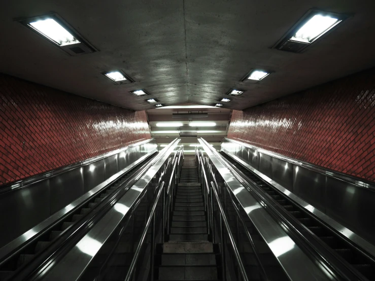 the light at the end of an escalator is dim