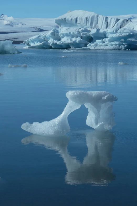 ice floes are floating on a body of water
