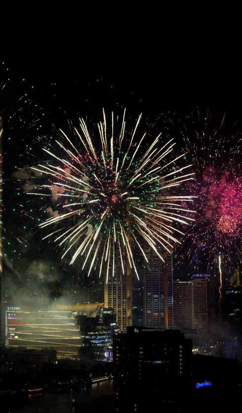 fireworks are set off during the night sky