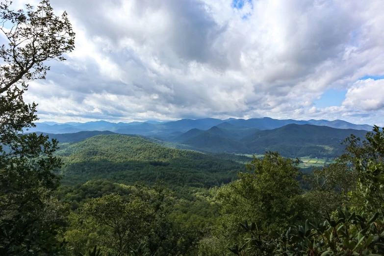 the view from the top of the blue ridge trail