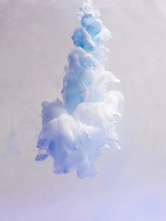 there is a white substance that resembles blue in color