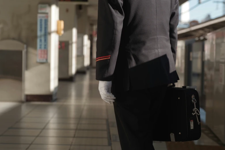 a suit and tie are on display at the airport