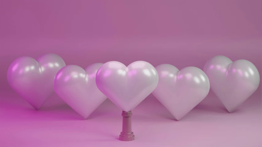 many balloons sitting in the middle of a purple room