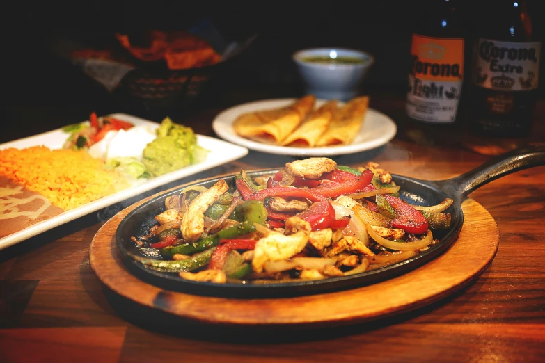 there is a pan with some food on the table