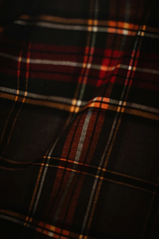 an orange and black plaid pattern is seen here