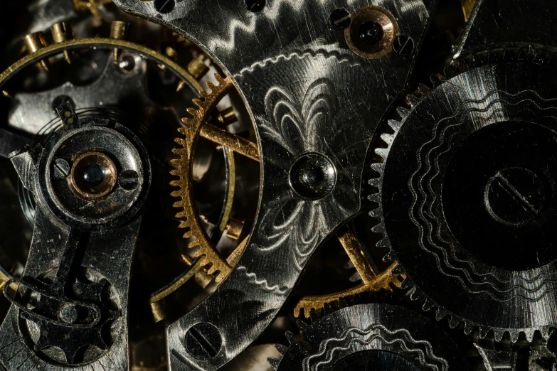 a close up view of some gear for a clock