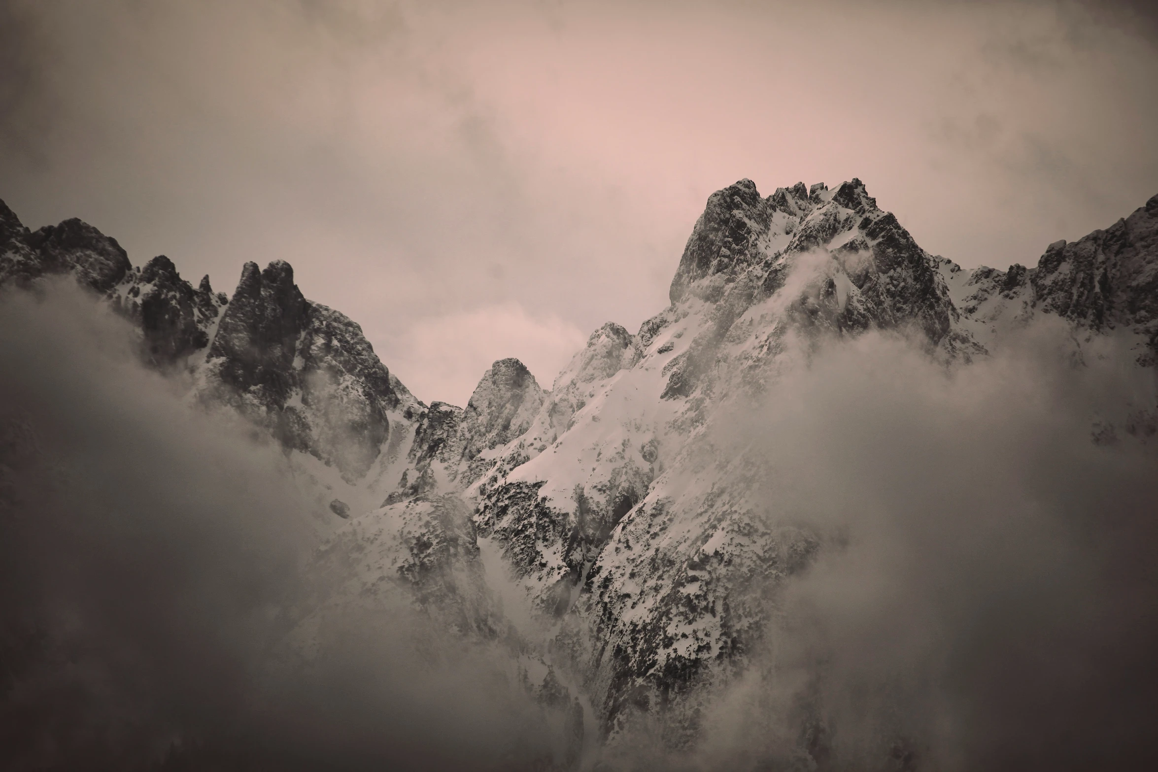 a mountain covered in snow is towering over a field