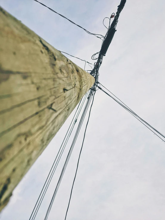 the top of a power pole and wires