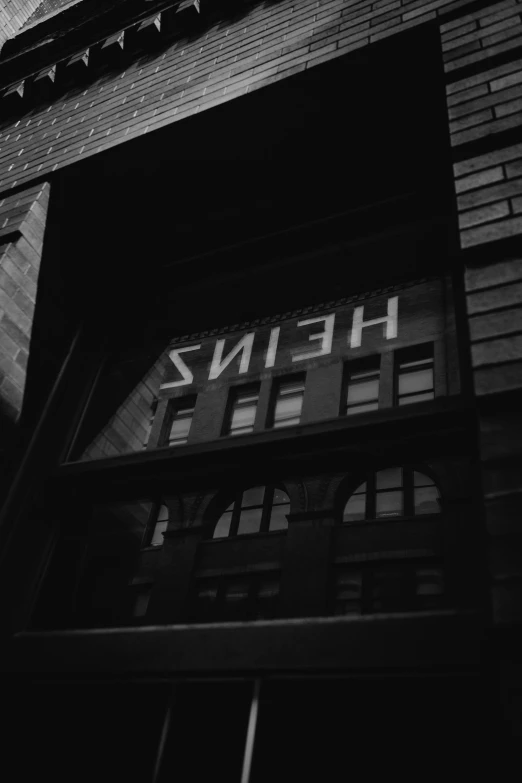 black and white pograph of the outside of a building