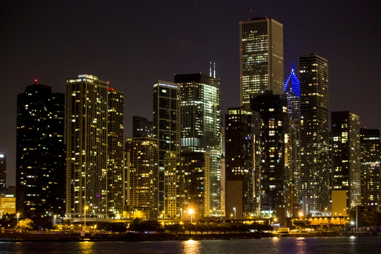 a night view of a large city in the united states