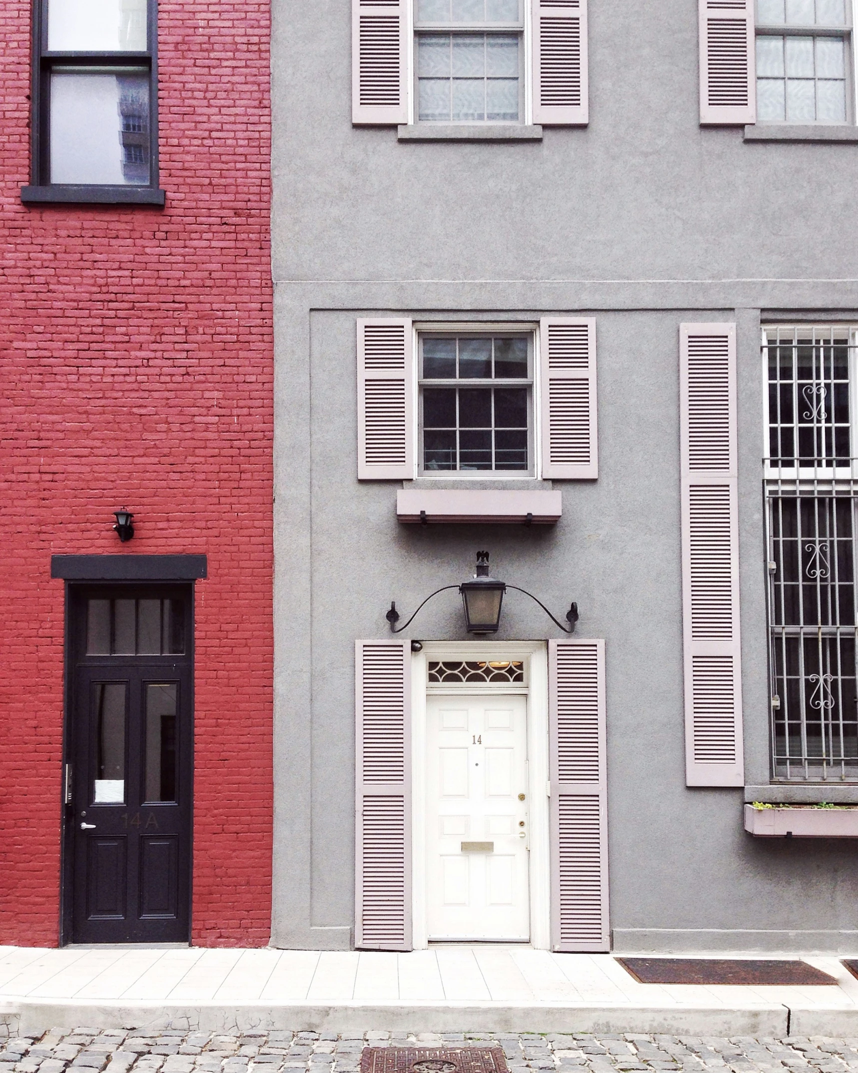 this is an image of two buildings in a row