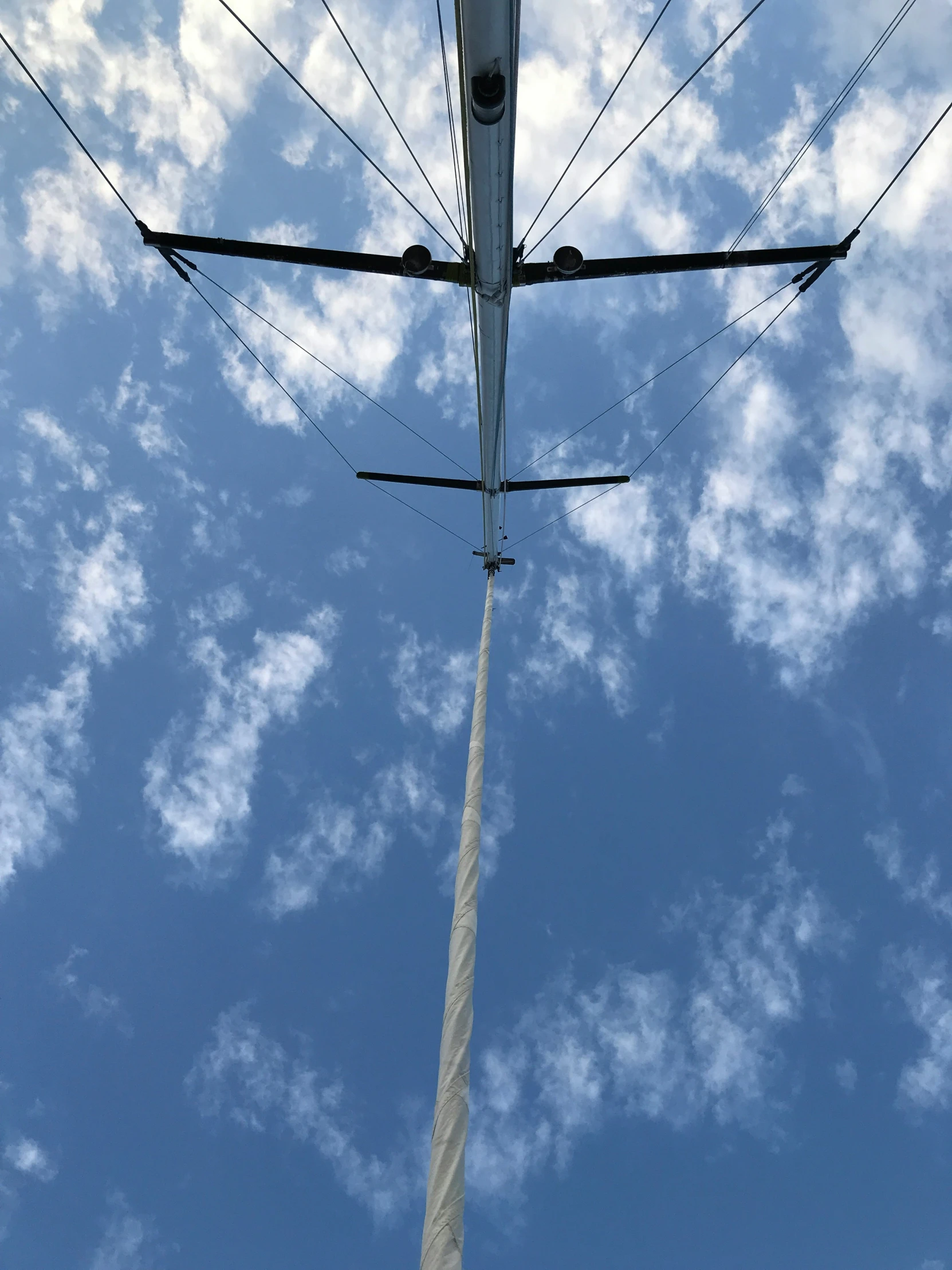 a street light with multiple wires attached to it