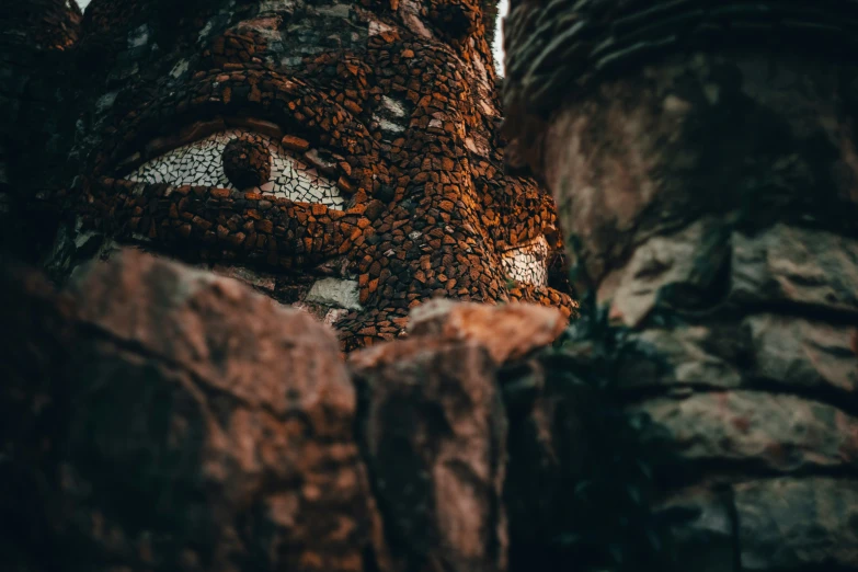 several pieces of rock are painted with acrylic paint