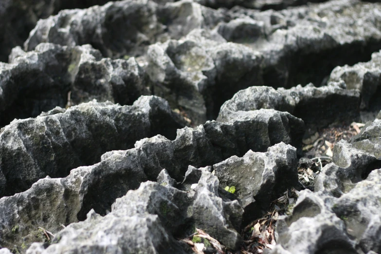 a bunch of rocks are piled on top of each other