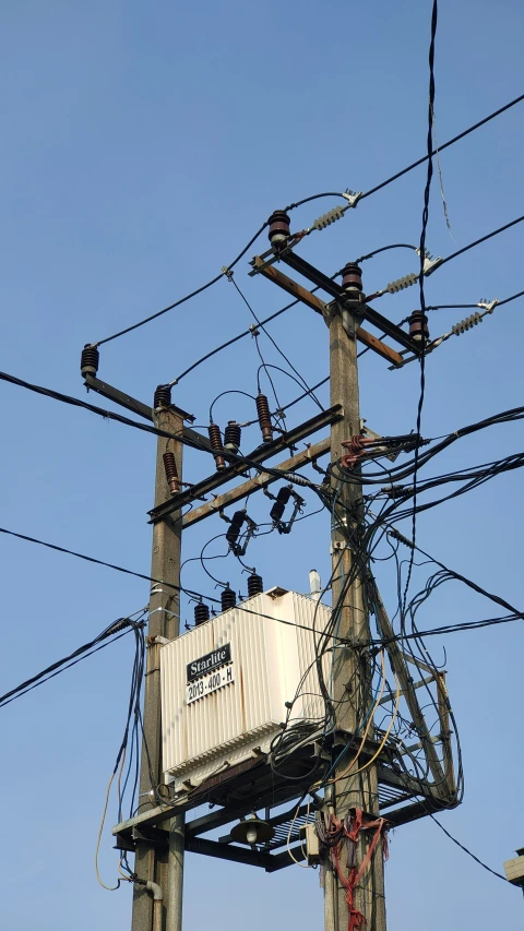 electric lines and wires are tangled up with power