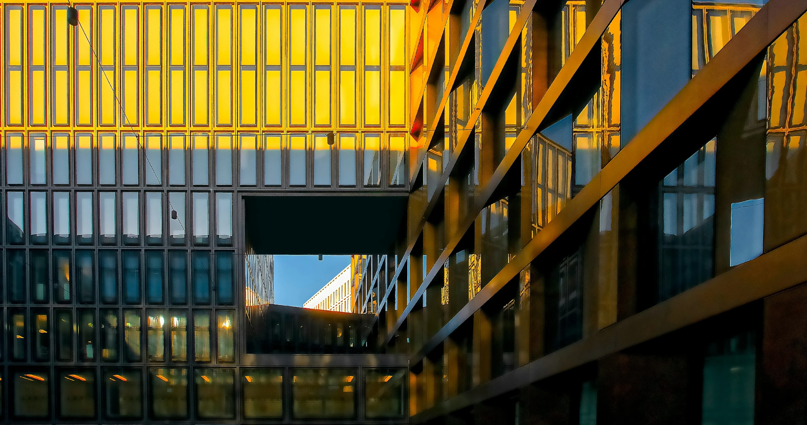 an abstract pograph of the reflection of buildings