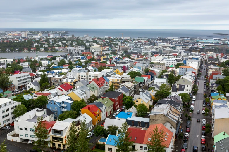 an aerial view of some neighborhood from a high viewpoint