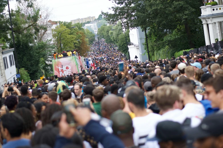 a large group of people in a city setting