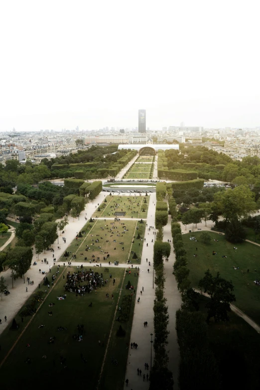 an aerial view of a large park in the middle of the city